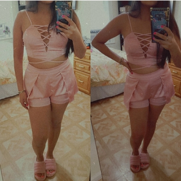 Satin Two Piece Set - Picture 1 of 3